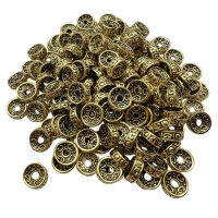 20pcs10mm เสน่ห์สไตล์ย้อนยุคพรุน Spacer ลูกปัดสร้อยข้อมือของสร้อยคอพระเครื่อง DIY อุปกรณ์โลหะผสมปะเก็นอุปกรณ์ขายส่ง