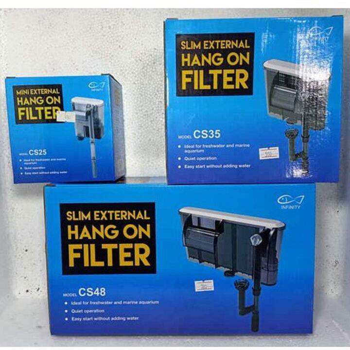 Slim / Mini External Hang On Back Aquarium Filter with Power Filtration