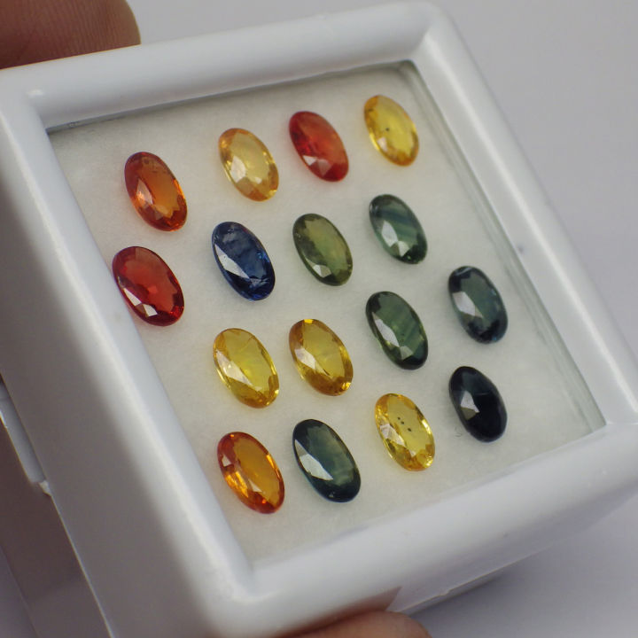 พลอย-แซฟไฟร์-ซองเจีย-แท้-ธรรมชาติ-natural-yellow-sapphire-songea-หนักรวม-8-26-กะรัต-จำนวน-16-เม็ด