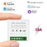 Tuya สวิตช์ Wi-Fi ขนาดเล็กสำหรับ16a ระบบอัตโนมัติรีเลย์จับเวลาการควบคุมระยะไกล2ทางแบบ Diy สำหรับงานศิลปะงานกับ Alexa Google Home Alice