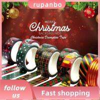 RUPANBO039392692 10Roll แฟชั่นสำหรับผู้หญิง บัญชีมือ คาวาอิ สติกเกอร์ติดผนัง เทปกระดาษเทป เครื่องเขียนสเตชันเนอรี เทปตกแต่งคริสต์มาส