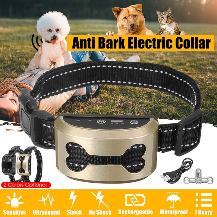 7 Gears Adjustable Ultrasonic Electric Anti Dog Bark Control Collar