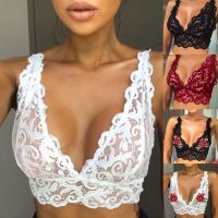 【jw】♞  Size Bralette Black/White Deep V Push Up Shaping Padded Bras Embroidery