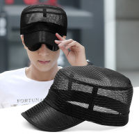 Summer Man Outdoors Fishing Full Mesh Back Closed Military Sun Cap Big Bone Male Plus Size Fitted Army Flat Hat 56-58cm 58-60cm