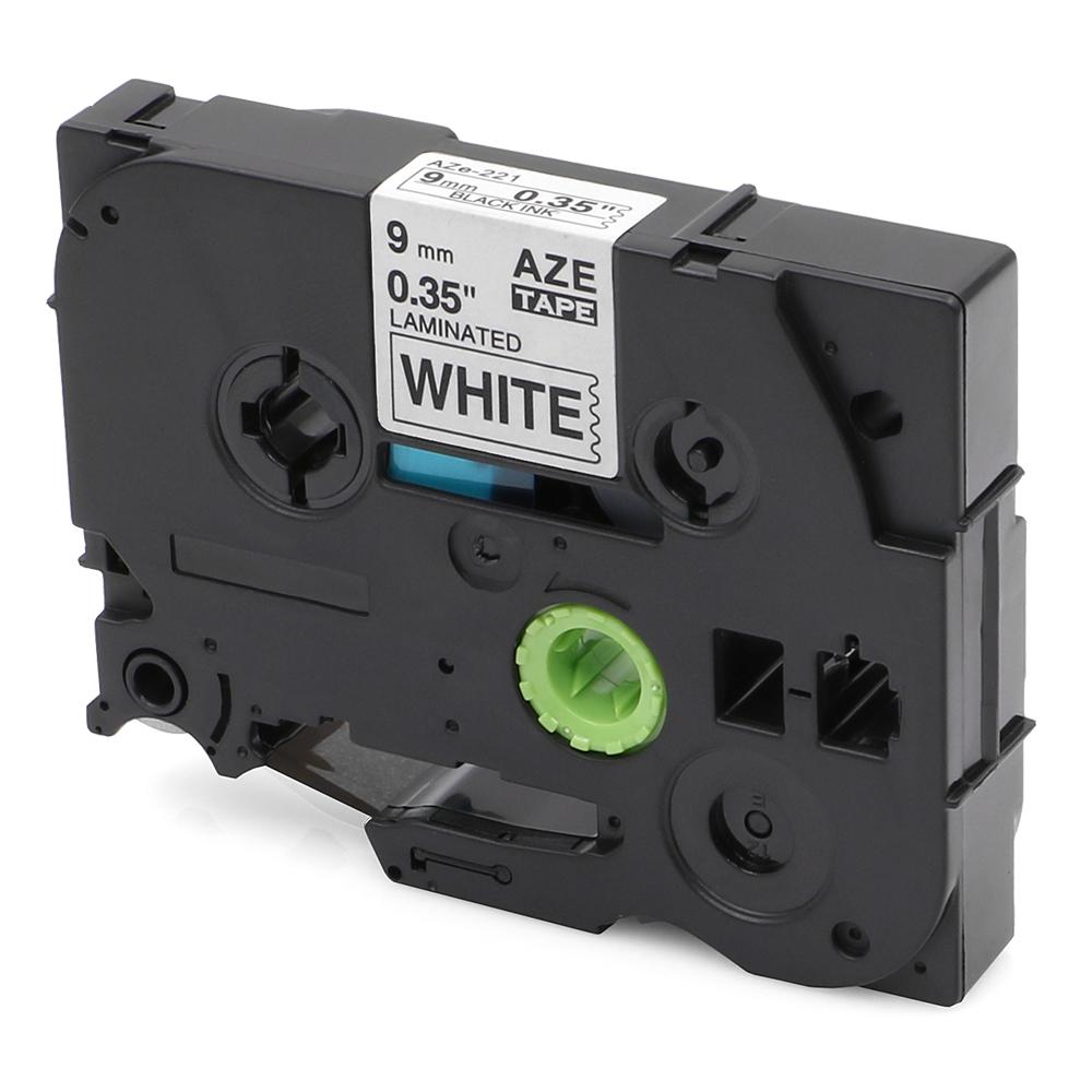 PT-H101C H105 H110 Compatible Label Tape For Brother Black on White TZ221 PT 