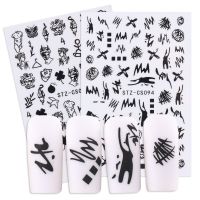 【LZ】 Muscle Man 3D Nail Art Decoration Stickers Simple Sketch Face Geometry Fitness Boy Black White Sliders Nails Decals BESTZCS-094