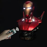 35cm Marvel Super hero Iron man MK50 Mark 50 bust Figure RC remote control LED Light Resin Statue superhero GK Collection model