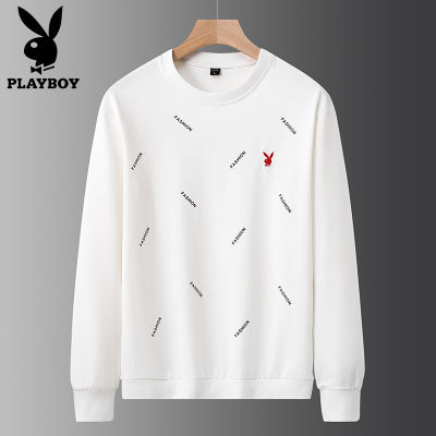 Playboy เสื้อกันหนาวคอกลมผู้ชาย,เสื้อลำลองเสื้อใส่ด้านในสำหรับฤดูใบไม้ผลิและฤดูใบไม้ร่วง