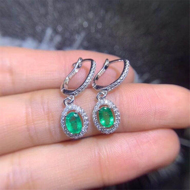 100-natural-emerald-earrings-for-party-4-6mm-emerald-dangler-for-wedding-925-silver-emerald-jewelry