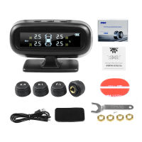 External Solar TPMS Car Tire Pressure Alarm Monitor System Display Temperature Warning Fuel Save with 4 Sensors