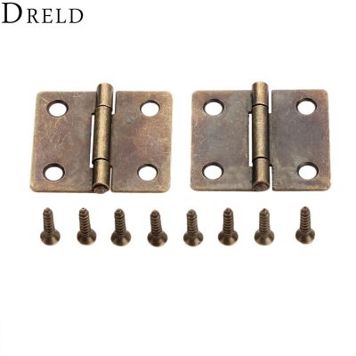 【LZ】tc015mtnw727 DRELD 2pcs Vintage Furniture Hinge Cabinet Drawer Door Butt Hinge Iron Jewelry Wood Box Decorative Hinges Antique Bronze 38x34mm