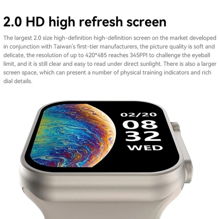 ใหม่สำหรับ-apple-smart-watch-อัลตร้าซีรีส์8-nfc-49มิลลิเมตร-s-mart-w-atch-ผู้ชายผู้หญิงบลูทูธกันน้ำไร้สายชาร์จหน้าจอ-hd