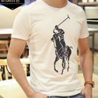 เสื้อยืดแขนสั้นลําลอง ผ้าฝ้าย พิมพ์ลาย Polo American Paul 22ss สีขาว สําหรับผู้ชาย