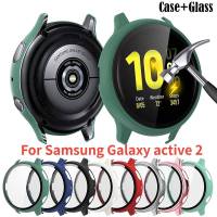 Sarung Dof + ปกป้องหน้าจอสำหรับ Samsung Galaxy Watch Active 2 40มม. 44มม. ฝาครอบป้องกันสมาร์ทวอทช์พร้อมกรอบกระจกเทมเปอร์