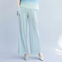 Miyake pleats 2021 new summer loose casual high waist straight trousers all-match large size wide leg pants womens thin section
