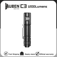 WUBEN ไฟฉาย C3แสงยาก1200Lumens Type-C ชาร์จได้พร้อมแบตเตอรี่ไฟ LED แบบพกพาสำหรับไฟกลางแจ้ง