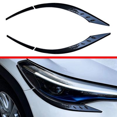 For Toyota Corolla Cross 2020 2021 2022 Front Headlight Lamp Cover Garnish Strip Eyebrow Cover Trim Sticker