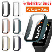 ปกป้องหน้าจอสำหรับ Redmi สมาร์ทแบนด์2คลุมทั้งหมด Casing PC เปลือกฟิล์มกระจกเทมเปอร์สำหรับวง Xiaomi Redmi 2