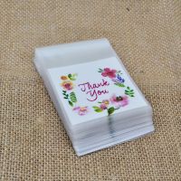 【CC】 50/100pcs 7x7cm Thank You Printed Plastic Transparent Cellophane Baking Cookie Pack Wedding Birthday