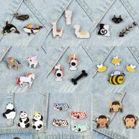 【DT】hot！ 3-4pcs/set Brooch Cartoon Unicorn Dog Enamel Pin Clothing Badges Jewelry Children Wholesale