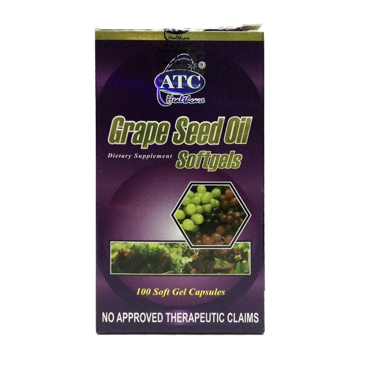 ATC Grape Seed Oil 500mg Dietary supplement by 100's ( Expiration May