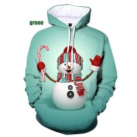 Sudadera con capucha Unisex con estampado 3D de muñeco de nieve para hombre y mujer, prenda deportiva informal con personalidad para Otoño e Invierno