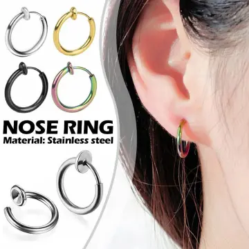 Fashion Ear Clip Earrings Titanium Steel No Pierced Ear Clip Earring Fake  Piercing Ear Cuff Punk Women Men Earrings Jewelry (Only 1pcs Not 1pair)