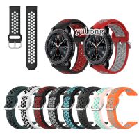 ┅♧◘ Sport silikonowy oddychający pasek do zegarka pasek do zegarka Samsung Gear S3 46mm inteligentny zegarek 22mm kolorowy pasek na rękę do Watch3 45mm