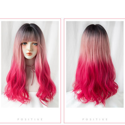 Pink wigs, pink wigs, students wigs, pink wigs, women wigs 2023 wigs for women, 2 colors synthetic wigs, women long wigs, thin wigs, beautiful curly wigs dbv