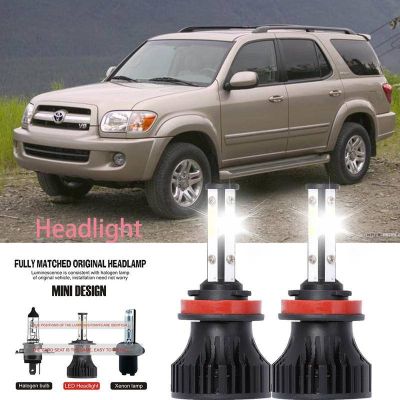 หลอดไฟหน้ารถยนต์ LED LAI 40w 6000k สีขาว สําหรับ Toyota Sequoia 2003-2010 2PCS