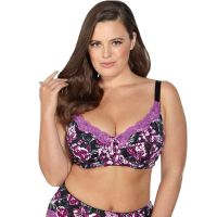 Big Size Lace Plus Women Bra 6 Colours Printing Floral No-padded Unlined Full Cup Sexy Female Underwear Lingerie CDEFG34-46