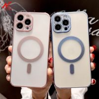 【 AN boutique 】 หรูหราบางเคลือบชุบ Magsafing กรณีสำหรับ iPhone 13 Pro Max แม่เหล็กไร้สายชาร์จ Soft TPU ปกคลุมสำหรับ IP Hone 12 12Pro Max