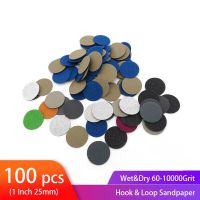 100pcs 1inch 25mm Wet Dry Sandpaper 60-10000 Grit Sander Discs Waterproof Abrasive Sandpaper Sheet for Wood Paint Polishing Power Sanders