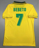 เสื้อฟุตบอล ย้อนยุค ทีมชาติ บราซิล 1994 เหย้า Retro Brazil Home พร้อมเบอร์ชื่อ 7 BEBETO แชมป์บอลโลก World Cup Champion เรโทร คลาสสิค