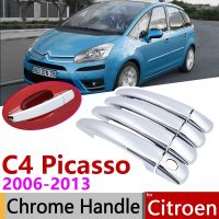 สำหรับ Citroen Grand C4 Picasso 2006 ~ 2013ที่จับประตูชุบโครเมียมชุดแต่งสติ๊กเกอร์ตกแต่งรถยนต์2007 2008 2009 2010 2011 2012 Maddddddeeeee