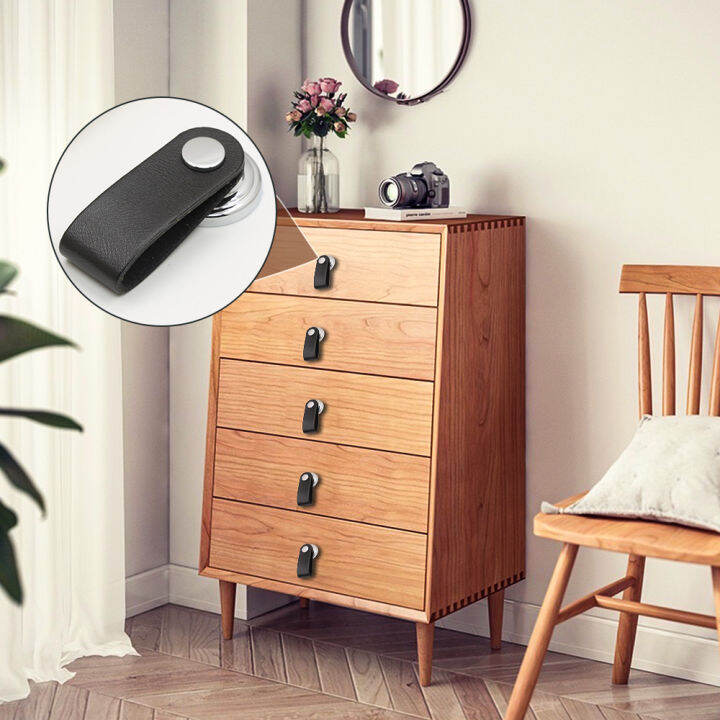 1-pc-หนัง-w-สกรู-simple-knob-หลุมเดียว-75-มม-ความยาว-minimalist-modern-decor-เฟอร์นิเจอร์ดึงลิ้นชักตู้สีดำสีน้ำตาล-kdddd