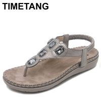 TIMETANG New Women Flat Sandals Plus Size 35-42 Fashion Crystal Woman Shoes Summer Footwear Beach Flip Flops Shoes Women