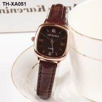 womens student simple temperament light luxury niche high-end retro brown dial quartz watch