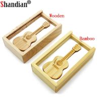 SHANDIAN free custom logo natural wooden guitar gift box pendrive 4GB 16GB 32GB 64GB guitars usb flash drive memory stick gifts