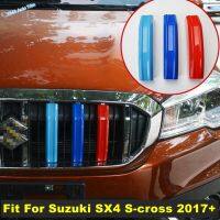 Car Style Tricolor Front Head Grille Grill Lid Decoration Cover Trim Fit For Suzuki SX4 S-cross 2017 - 2022 Exterior Accessories