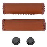 Pair Vintage leather bicycle Grips Grips trekking handlebars Cover