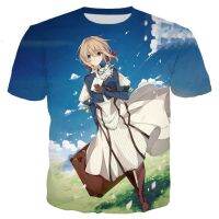 ขายร้อน Anime Violet Evergarden 3d พิมพ์เสื้อยืดแฟชั่น O-Neck ผู้ชายผู้หญิงแขนสั้น Casual Harajuku ยอดนิยม Streetshirt