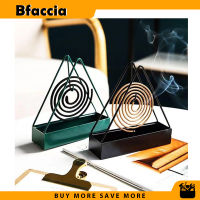 Bfaccia แท่นวางธูปกันยุงทรงสามเหลี่ยมสำหรับถาดเก็บของเครื่องหอมกำยานไม้จันทน์ชั้นวางธูปเหล็ก