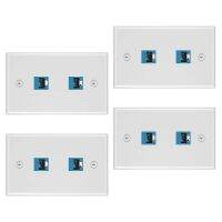 8 Pieces 2 Port Ethernet Wall Plate, RJ45 Cat6 Female to Female Jack Inline Coupler Face Plates