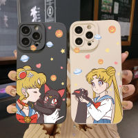 สำหรับ Realme C11 2021 C12 C15 C21Y C25Y C25S Realme5 5i 6i 8 Pro Sailor Moon คริสตัลสีดำแมว Luna คุณภาพสูงเลนส์ป้องกันเลนส์สแควร์ Edge Full Len กรณีป้องกัน