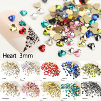 Hot heart-shaped nail art rhinestones 11 colors exquisite crystal stone size two styles 30pcs 100Pcs for 3D nail decoration