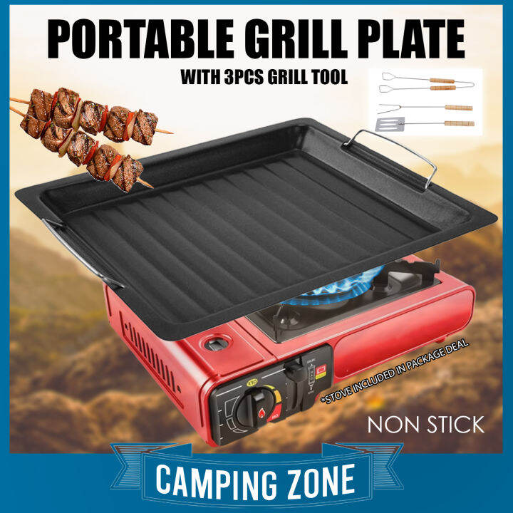 Grill Plate For Gas Stove BBQ Plate Pemanggang Camping Grill Pan Steak
