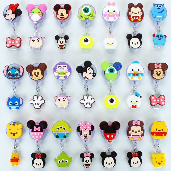 new-disney-retractable-badge-holder-kawaii-stitch-id-card-holder-anime-mickey-credential-holder-pooh-bear-business-card-holder