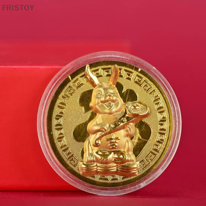 fristoy-2023ปีของกระต่ายจักรราศีจีนของที่ระลึกเหรียญที่ระลึกศิลปะสะสมของขวัญตกแต่งวันหยุดธุรกิจ
