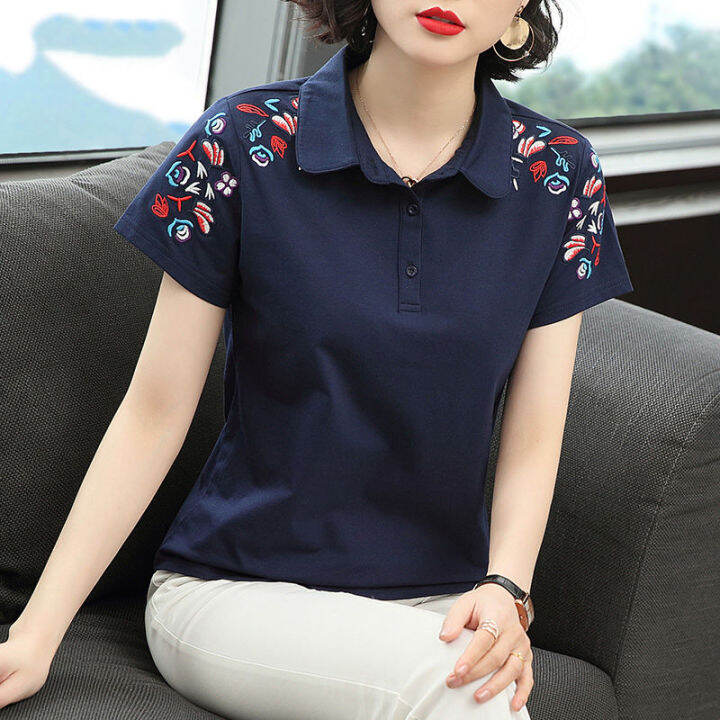 womens short sleeve polo